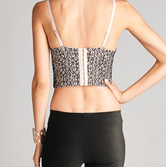 Beige Abstract & Lace Bra Top - Picture 2 of 5